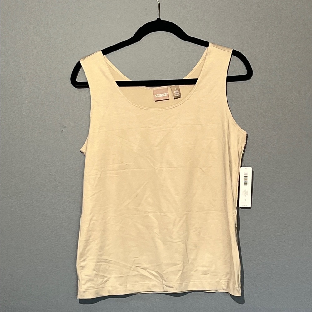 Chico's Pale Taupe Scoop Neck Tank Top